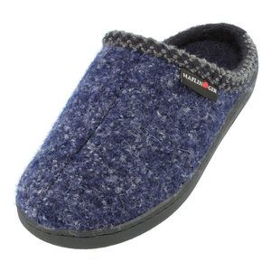 HAFLINGER Unisex at Nordkap Wool Hard Sole Slippers Blue (Navy 76) EU 42